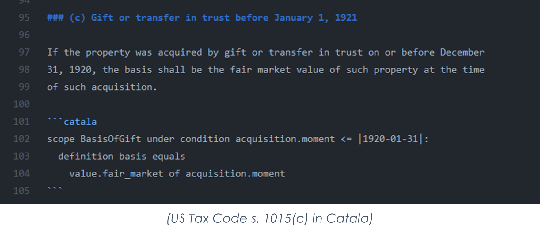 US Tax Code §1015(c) in Catala